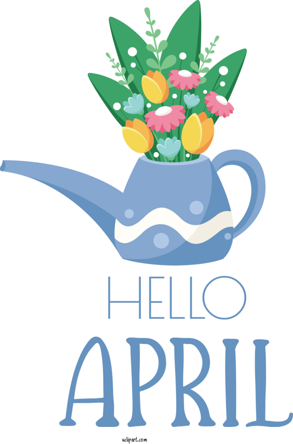 Free April Art Design Calendar New Year Design For Hello April Clipart Transparent Background