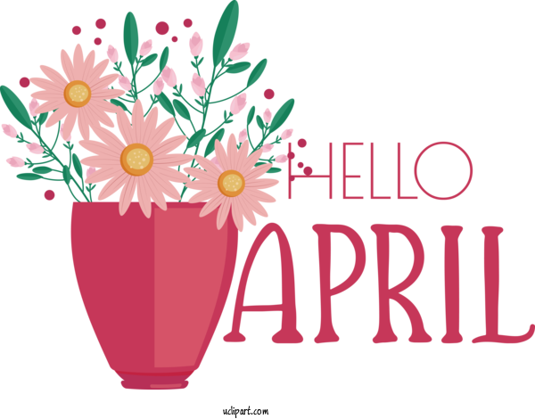 Free April Art Design Design New Year Drawing For Hello April Clipart Transparent Background