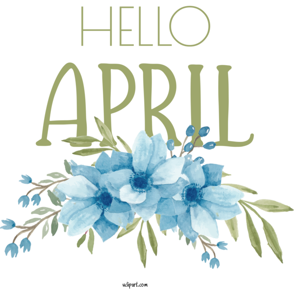 Free April Art Design Flower Watercolor Painting Flower Bouquet For Hello April Clipart Transparent Background