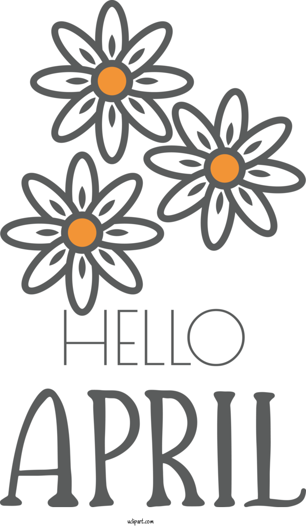 Free April Art Design Flower Floral Design Flower Bouquet For Hello April Clipart Transparent Background