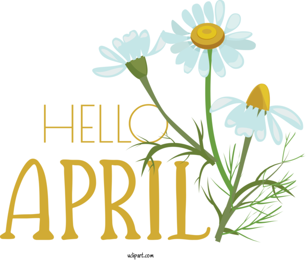 Free April Art Design Flower Painting Flowering Pot Plants (2). For Hello April Clipart Transparent Background