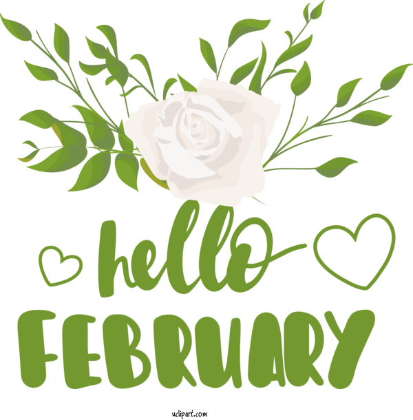 Free February Art Design Hello February: Hello February 2020 Drawing February For Hello February Clipart Transparent Background