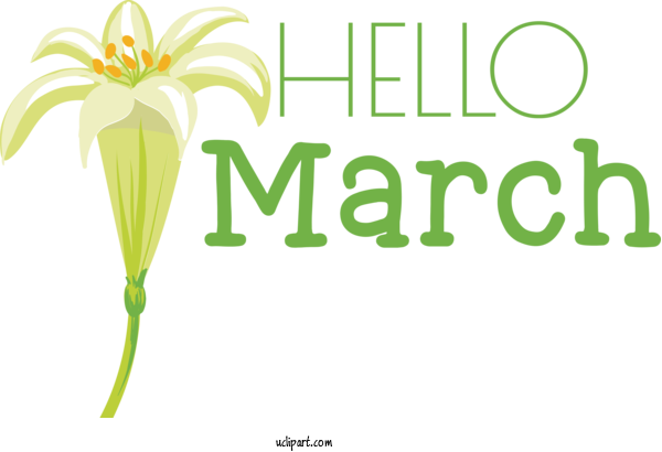 Free March Art Design Leaf Plant Stem Floral Design For Hello March Clipart Transparent Background