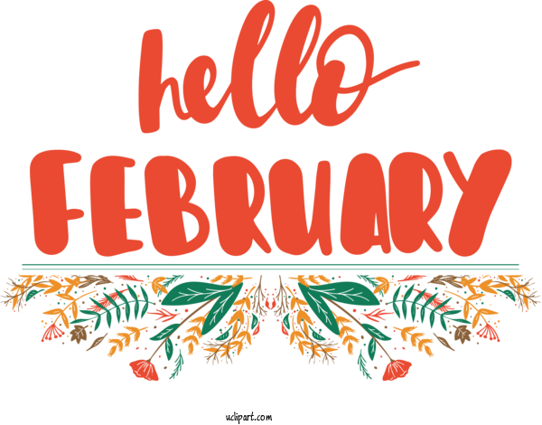 Free February Art Design Hello February: Hello February 2020 Hello Kitty February For Hello February Clipart Transparent Background