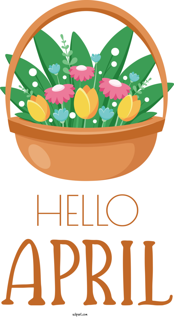 Free April Art Design Flower Autumn Design For Hello April Clipart Transparent Background