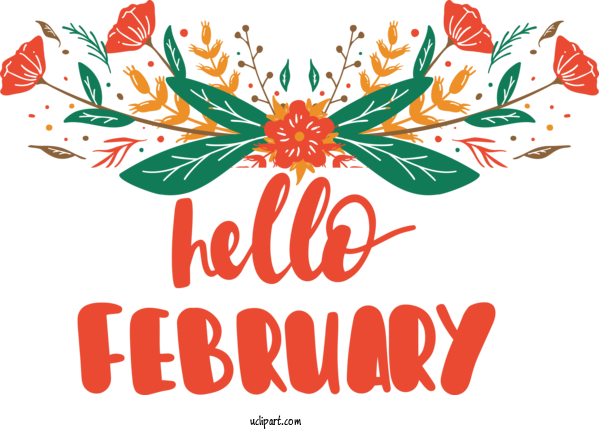 Free February Art Design Calendar Chinese Calendar New Year For Hello February Clipart Transparent Background