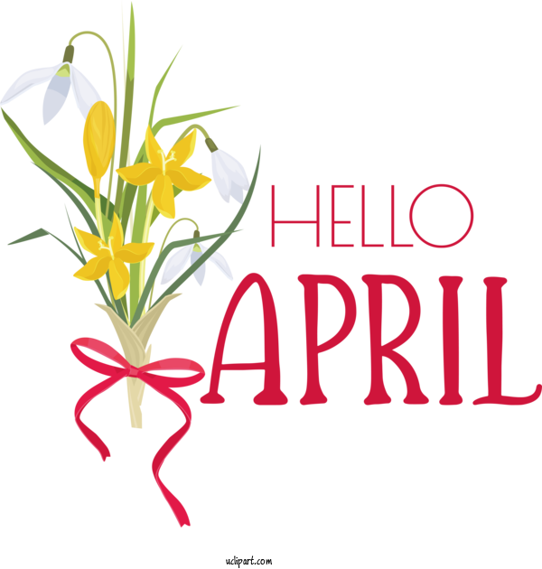 Free April Art Design Flower Floral Design Clip Art For Fall For Hello April Clipart Transparent Background