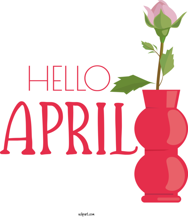 Free April Art Design Logo Design Flower For Hello April Clipart Transparent Background