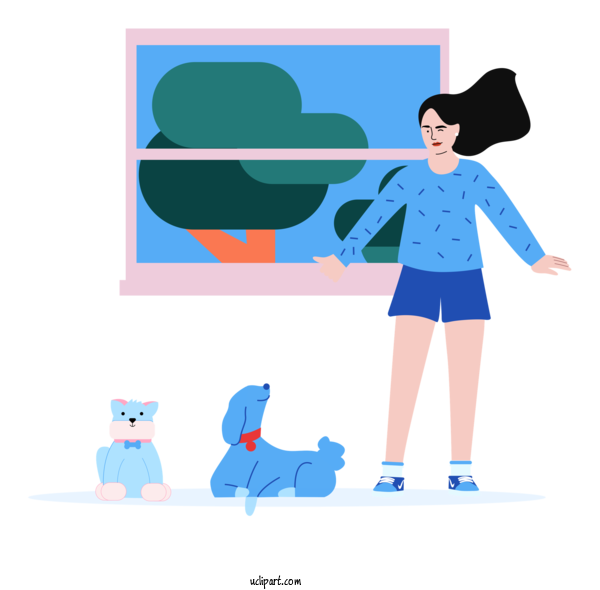 Free Girl With Pet Drawing Cartoon Sociology For Going For A Walk Clipart Transparent Background