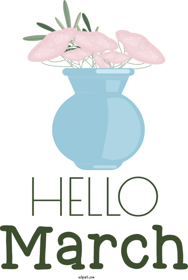 Free March Art Design Flower Design Leaf For Hello March Clipart Transparent Background