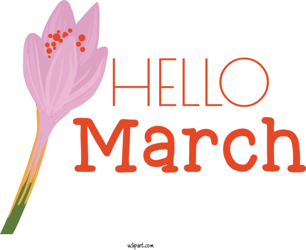 Free March Art Design Flower OX Belfast Logo For Hello March Clipart Transparent Background