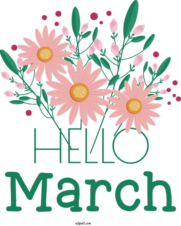 Free March Art Design Design Drawing Cartoon For Hello March Clipart Transparent Background