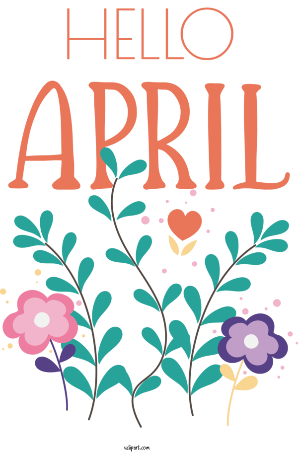 Free April Art Design Clip Art For Fall Drawing Mother's Day For Hello April Clipart Transparent Background