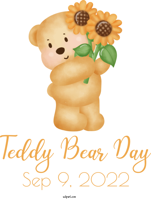 Free Teddy Bear Bears Teddy Bear Common Sunflower For Teddy Bear Day Clipart Transparent Background
