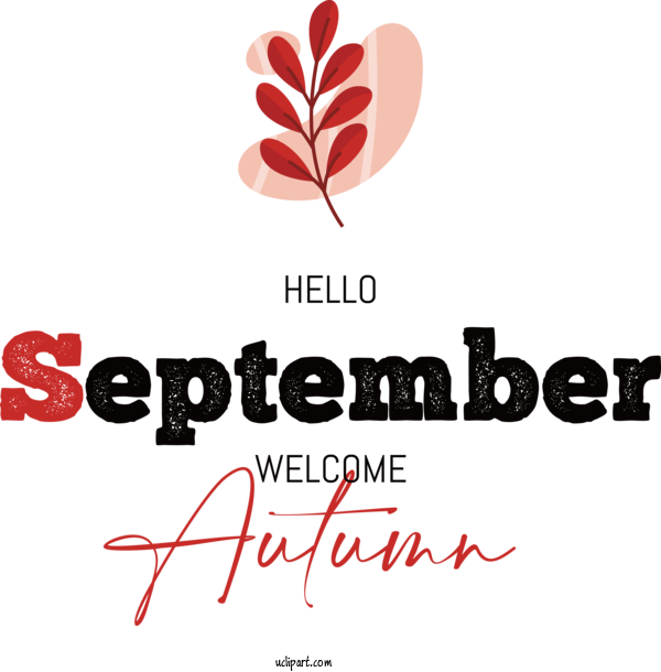Free Hello September Logo Line Rapid Transit For Welcome Autumn Clipart Transparent Background
