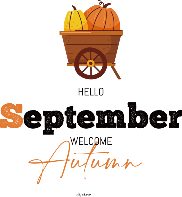 Free Hello September Logo Design Furniture For Welcome Autumn Clipart Transparent Background