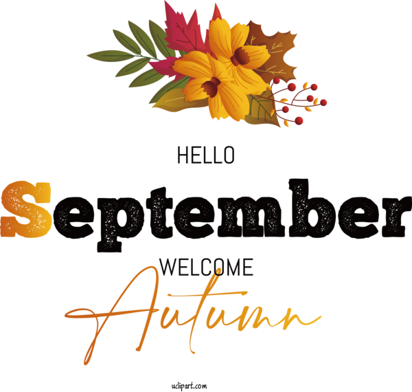 Free Hello September Calendar September 2019 OFF For Welcome Autumn Clipart Transparent Background