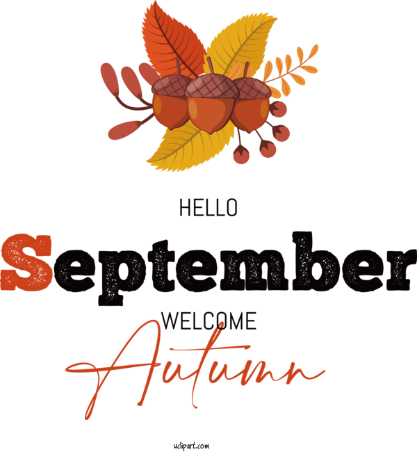Free Hello September Insects Logo Design For Welcome Autumn Clipart Transparent Background