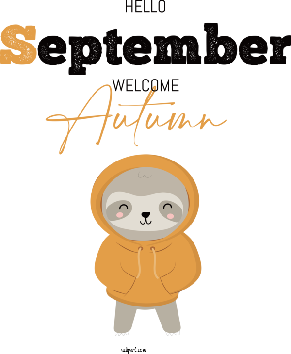 Free Hello September Human Cartoon LON:0JJW For Welcome Autumn Clipart Transparent Background