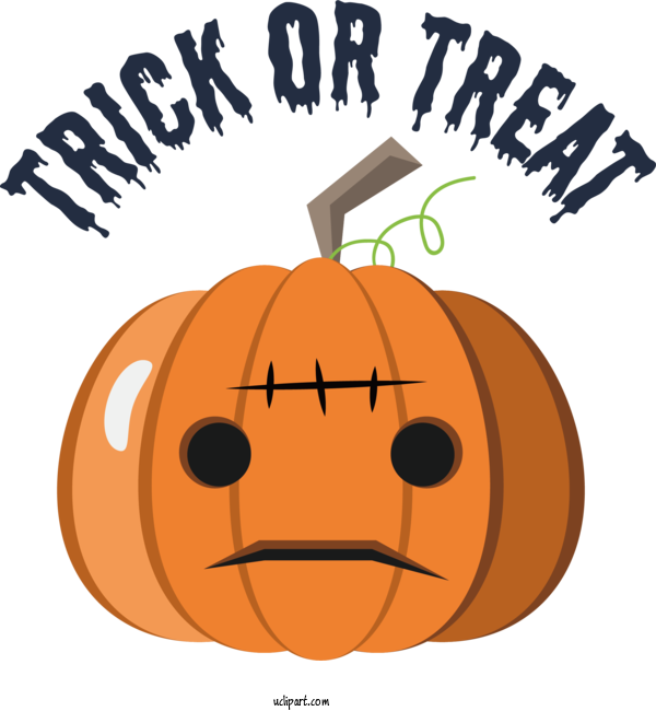 Free Halloween Jack O' Lantern Squash Cartoon For Trick Or Treat Clipart Transparent Background