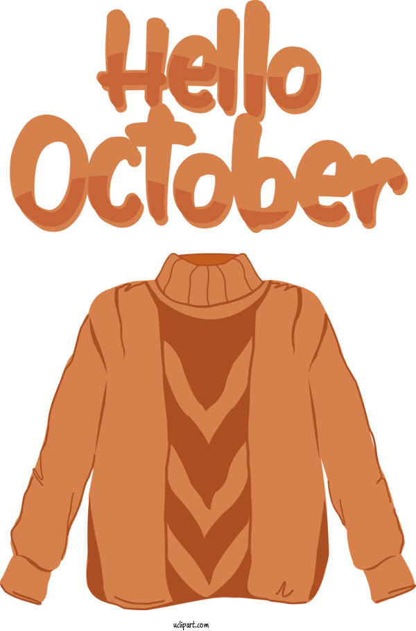 Free Autumn Cianjur Clothing Cartoon For Hello October Clipart Transparent Background