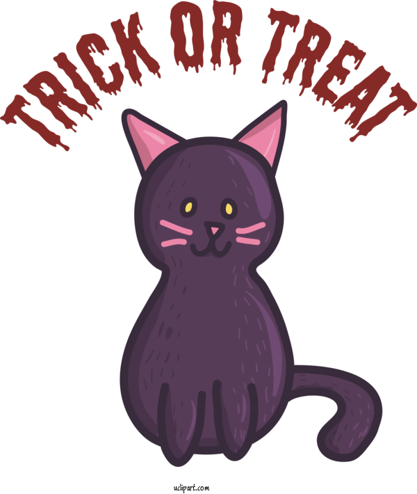 Free Halloween Cat Black Cat Whiskers For Trick Or Treat Clipart Transparent Background