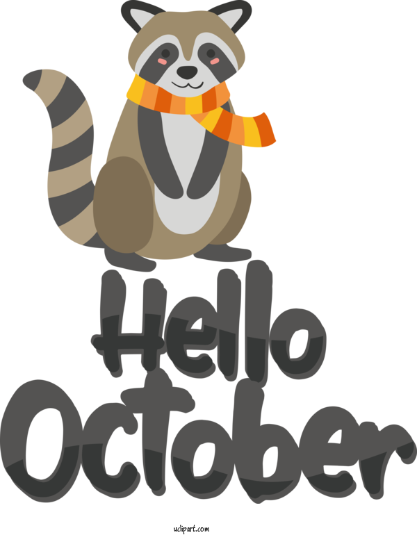 Free Autumn Birds Dog Owls For Hello October Clipart Transparent Background