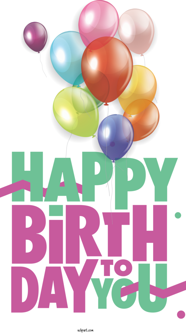 Free Birthday Balloon Design Text For Happy Birthday Clipart Transparent Background