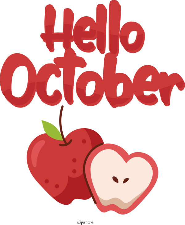 Free Autumn Natural Food Superfood Heart For Hello October Clipart Transparent Background