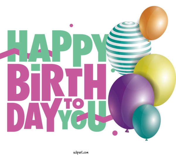 Free Birthday Logo Balloon Design For Happy Birthday Clipart Transparent Background