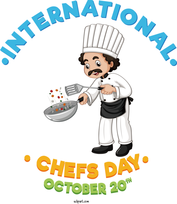 Free Chefs Day Human Logo Cartoon For International Chefs Day Clipart Transparent Background