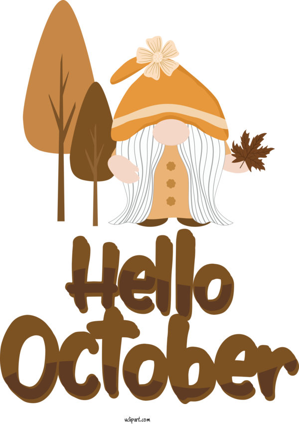 Free Autumn Human Logo Behavior For Hello October Clipart Transparent Background