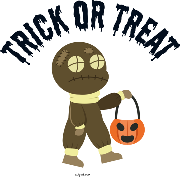 Free Halloween Human Cartoon Logo For Trick Or Treat Clipart Transparent Background