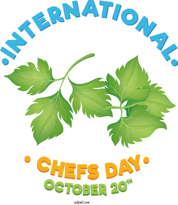 Free Chefs Day Leaf Leaf Vegetable Plant Stem For International Chefs Day Clipart Transparent Background