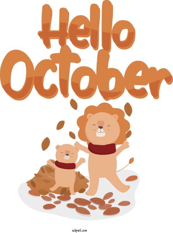 Free Autumn Human Cartoon Behavior For Hello October Clipart Transparent Background