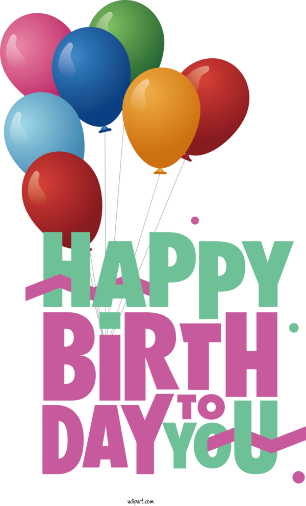 Free Birthday Balloon Design Text For Happy Birthday Clipart Transparent Background