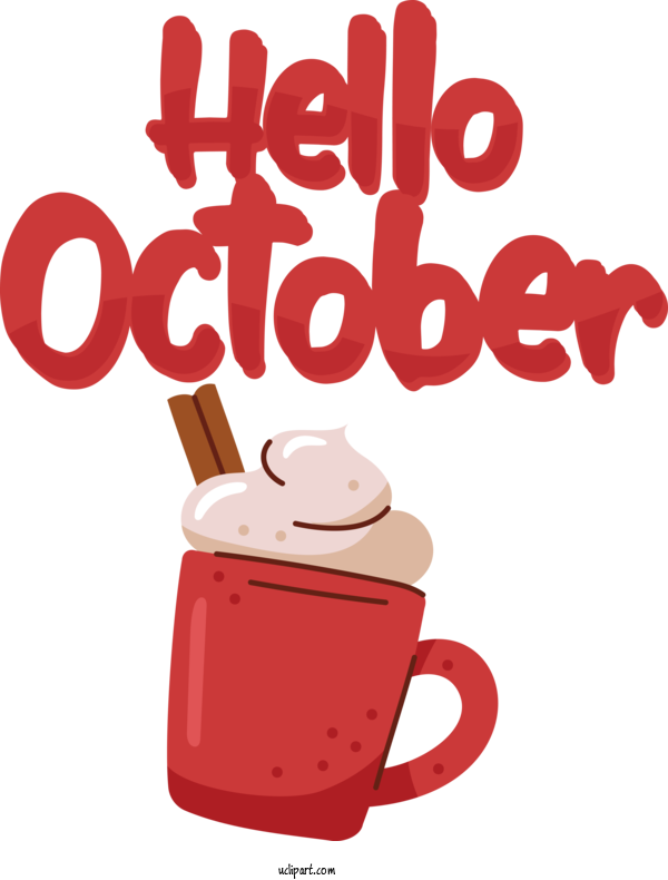 Free Autumn Coffee Coffee Cup Logo For Hello October Clipart Transparent Background