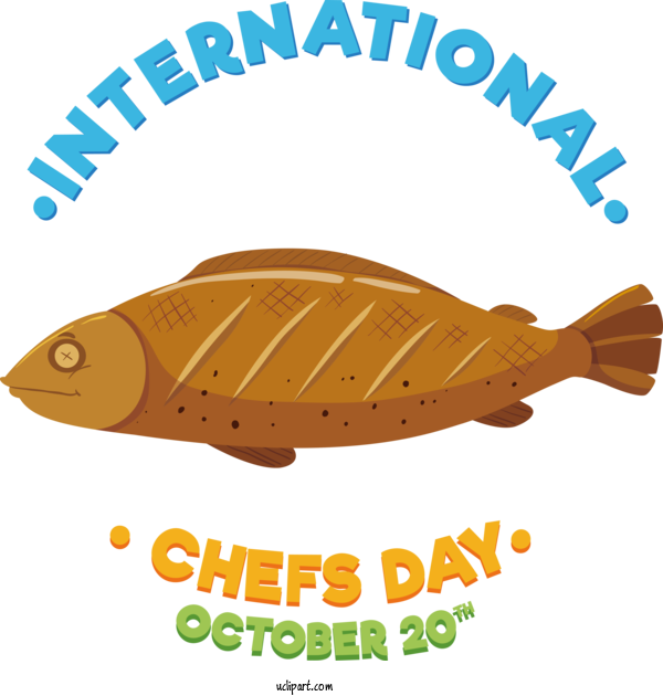 Free Chefs Day Fish Fish Products Logo For International Chefs Day Clipart Transparent Background