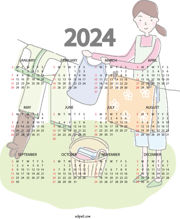 Free 2024 Calendar Calendar Julian Calendar Aztec Calendar For 2024 Yearly Calendar Clipart Transparent Background