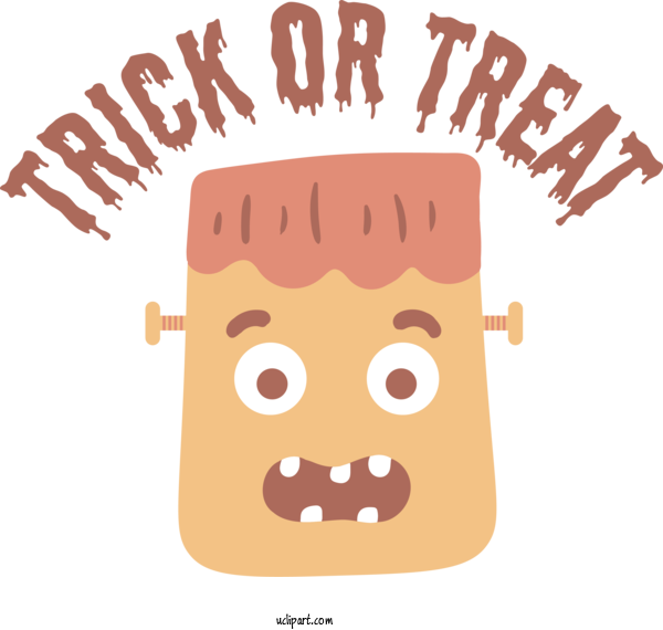 Free Halloween Cartoon Logo Head For Trick Or Treat Clipart Transparent Background