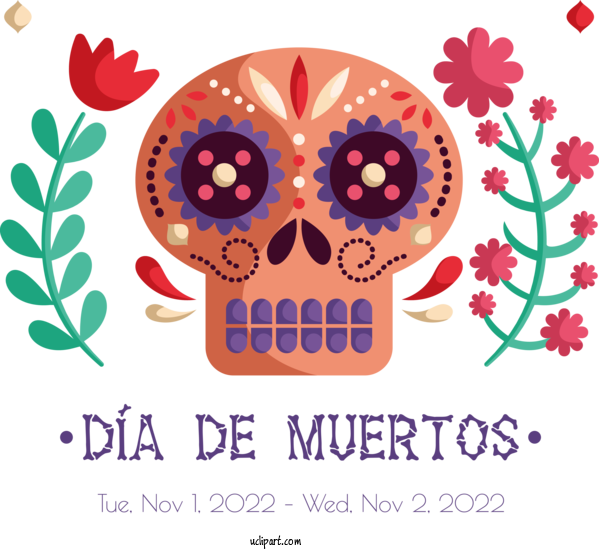 Free Day Of The Dead Design  Logo For Dia De Los Muertos Clipart Transparent Background