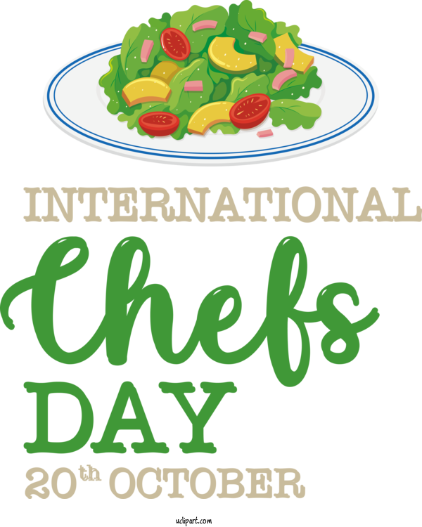 Free Chefs Day Natural Food Superfood Logo For International Chefs Day Clipart Transparent Background
