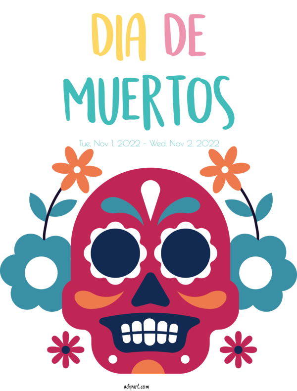 Free Day Of The Dead Design Cartoon Art Museum Super Clip Art For Dia De Los Muertos Clipart Transparent Background