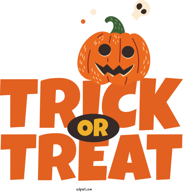 Free Halloween Jack O' Lantern Logo Cartoon For Trick Or Treat Clipart Transparent Background
