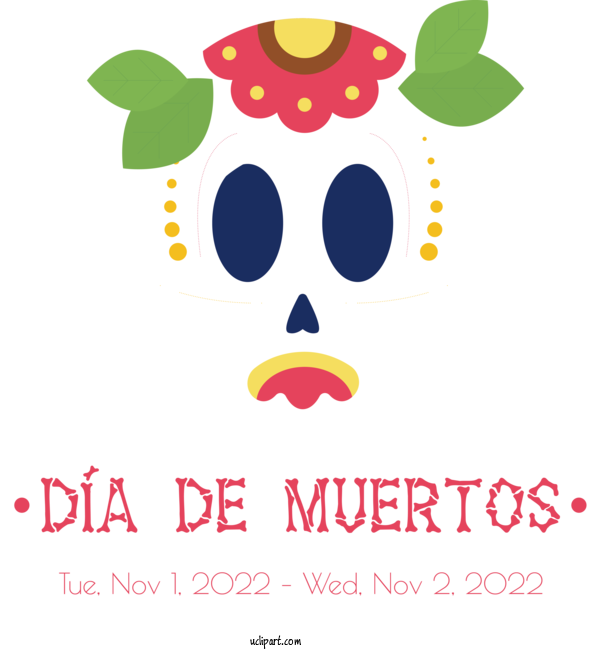 Free Day Of The Dead Logo Human Design For Dia De Los Muertos Clipart Transparent Background