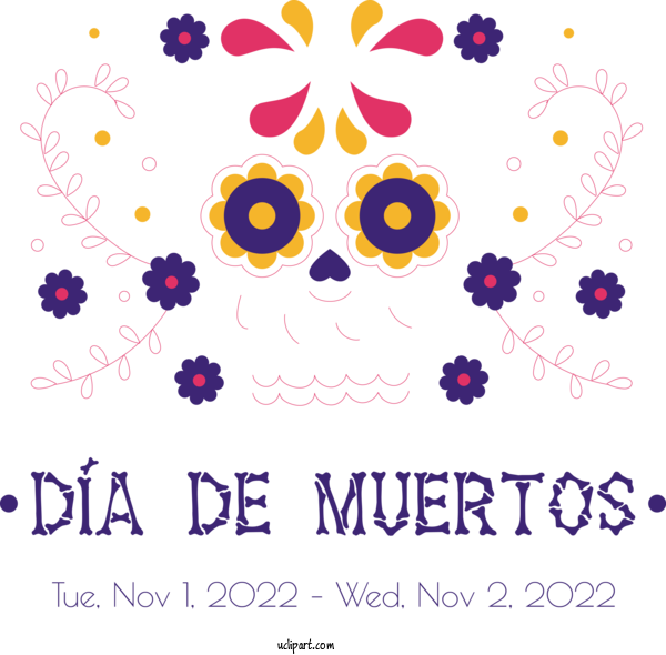 Free Day Of The Dead Drawing Logo Design For Dia De Los Muertos Clipart Transparent Background