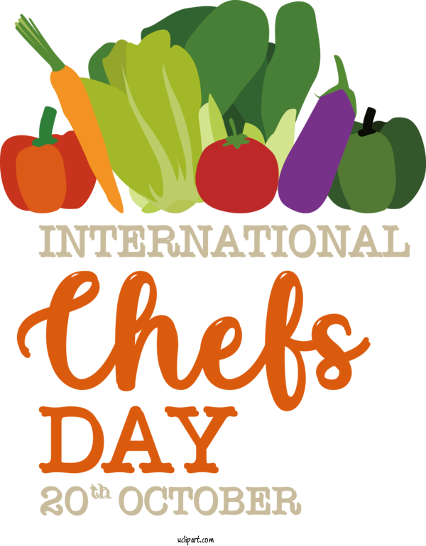 Free Chefs Day Logo Natural Food Vegetable For International Chefs Day Clipart Transparent Background