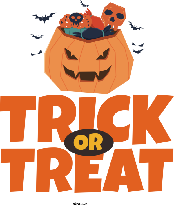 Free Halloween Pumpkin Cartoon Logo For Trick Or Treat Clipart Transparent Background