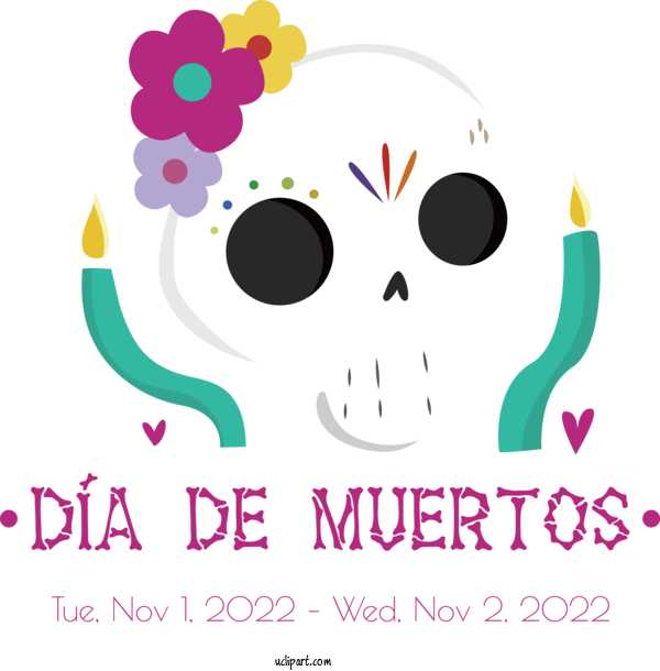 Free Day Of The Dead Logo Design Happiness For Dia De Los Muertos Clipart Transparent Background
