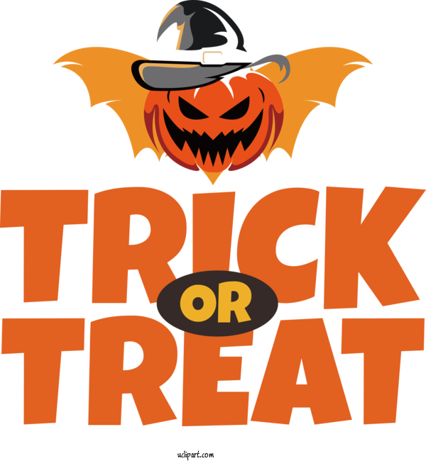 Free Halloween Logo Design Text For Trick Or Treat Clipart Transparent Background